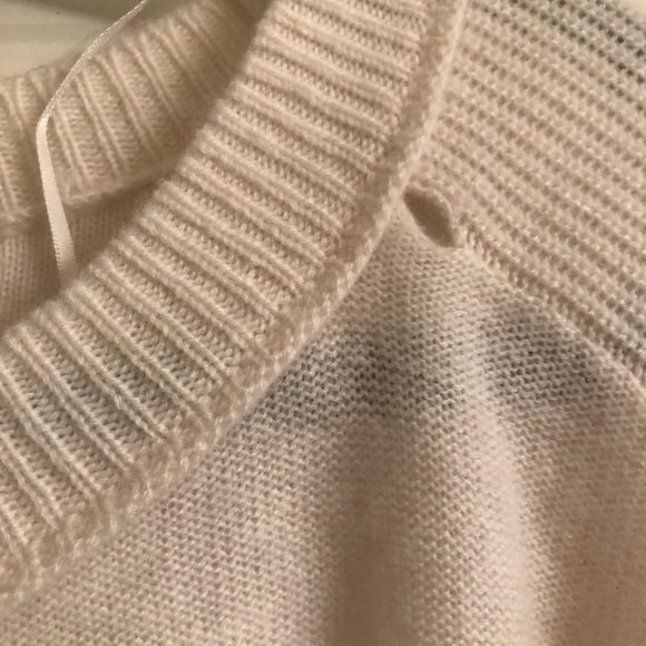 NWT Anthropologie striped crew neck cashmere sweater, size large - Picture 2 of 9